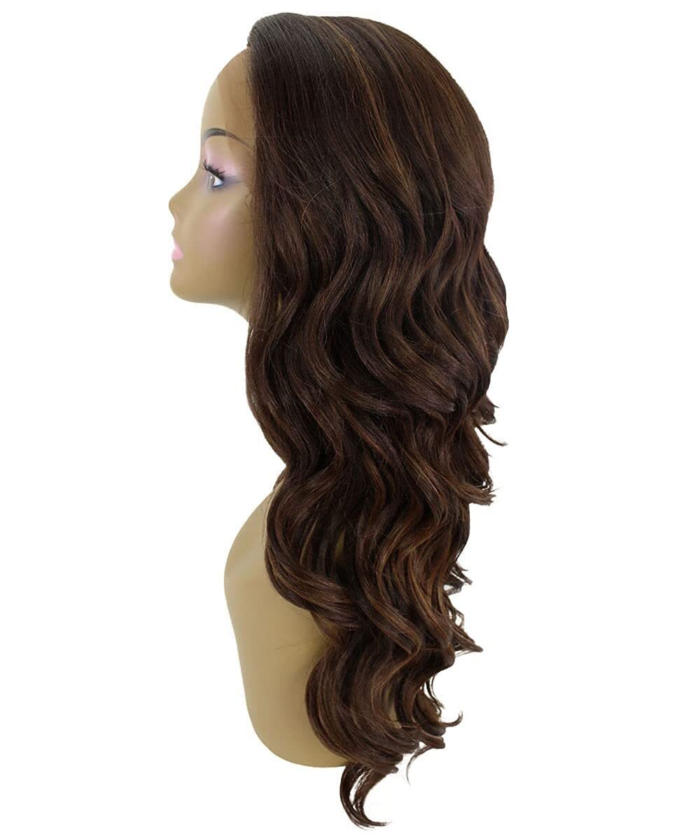 LUXLUXE Lucinda Wavy 23″ Long 4X4 Hand-Tied Lace Front Wig, Good Heat Resistant