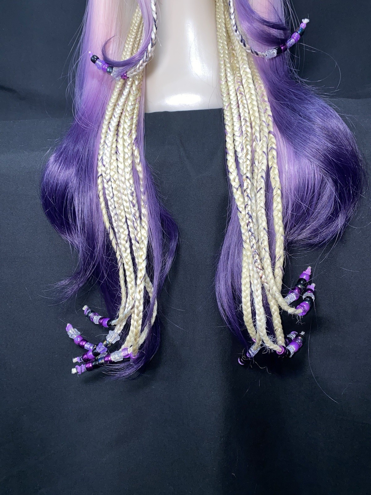 Deep Dark Midnight Purple Ursula Witch Synthetic Lace Front Wig For Drag Queens