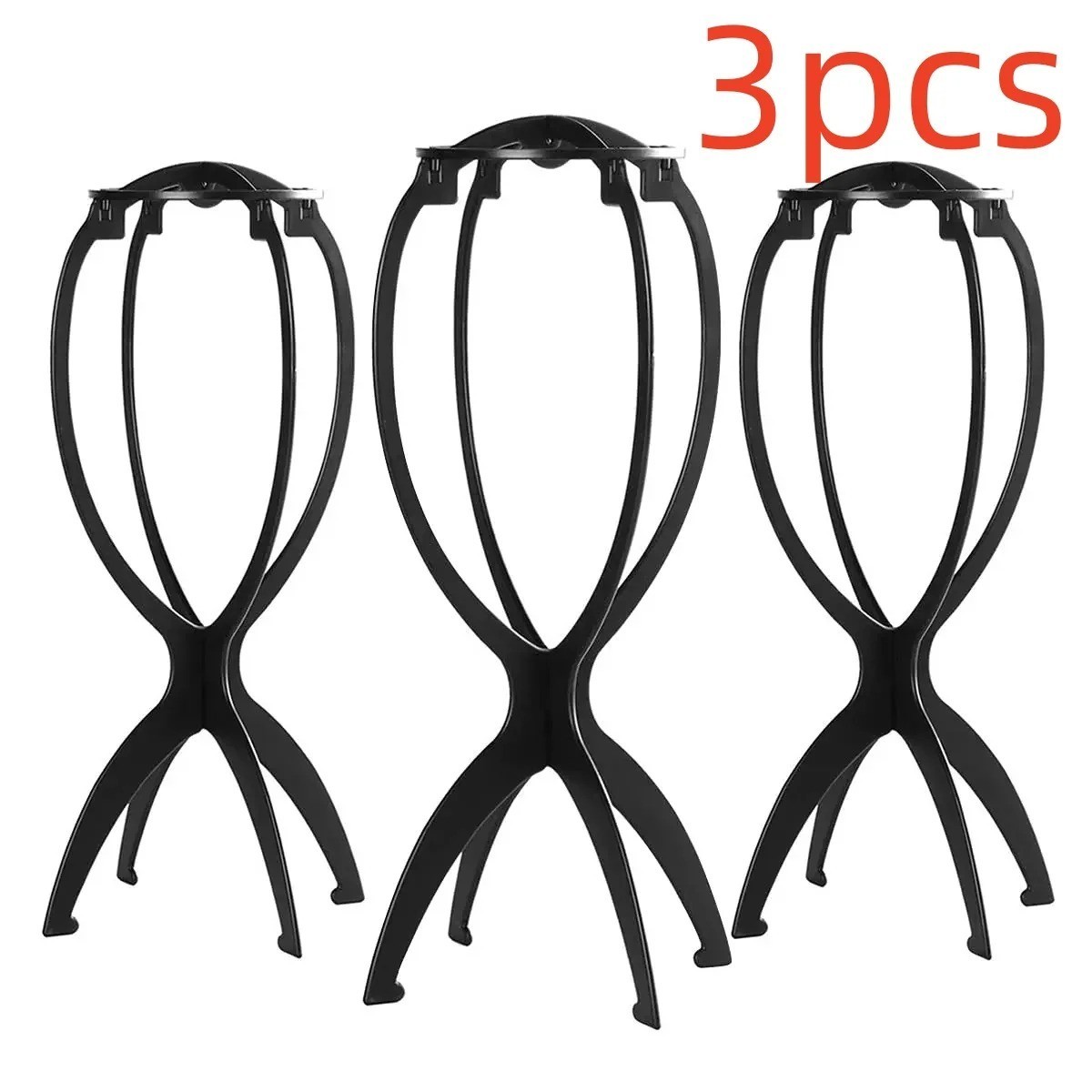 Wig Stand, Wig Head Stand, Wig Holder for Multiple Wigs, Black, 3 Pack