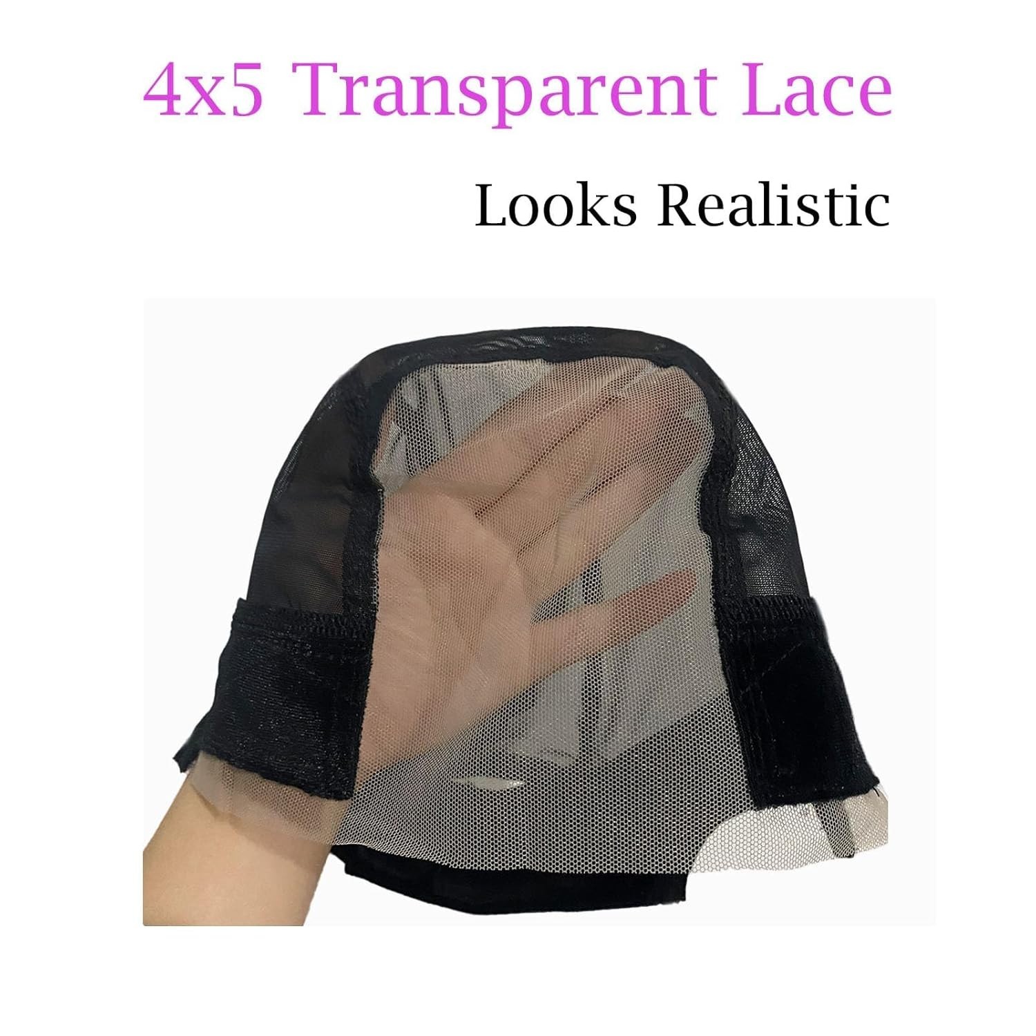 Lace Wig Grip Cap 4X5 Transparent Reusable Adjustable Non-Slip Cap for Women