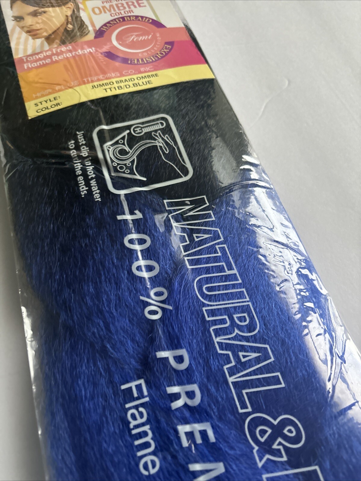 jumbo braid premium soft hair. Remy Feeling Blue Colored Ombré TT1B/D.plum