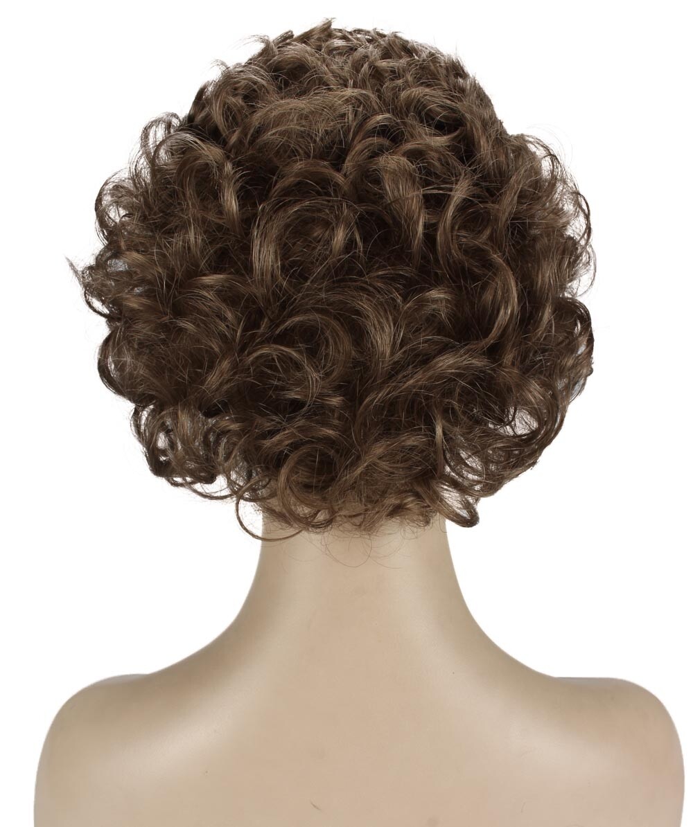 Monroe – Curly Kanekalon Synthetic Fiber Full Wig, 4 – 4.5 in, Ash Light Brown