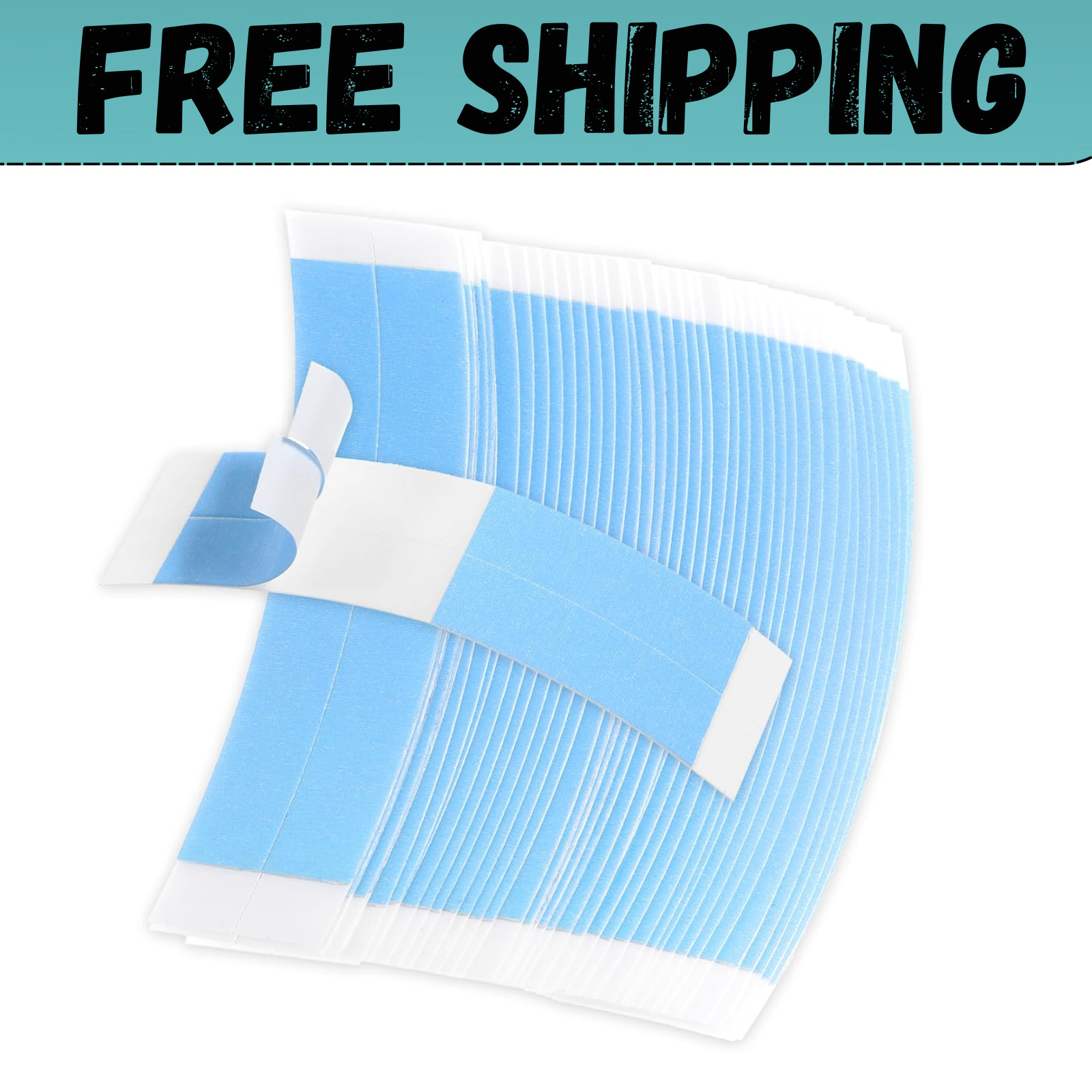 60 Pcs Waterproof Double-Sided Wig Tape for Lace Wigs & Toupees (Blue)