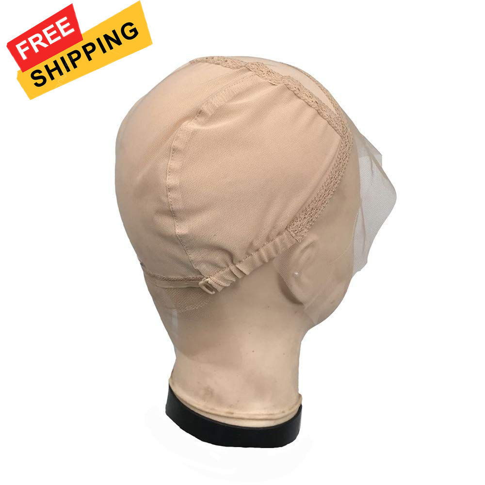 Lace Front Wig Cap for Making Wigs with Adjustable Strap Glueless Beige