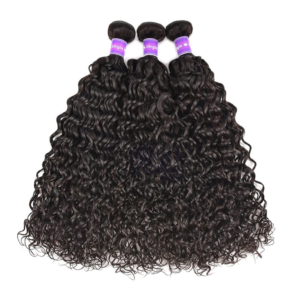 Aopusi Brazilian Hair Bundles Water Wave Virgin Remy Human Hair 18 20 22 Inch