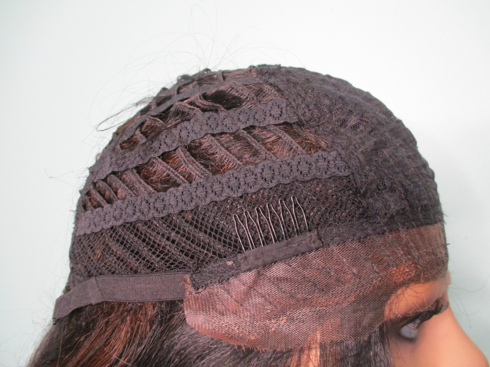 20″ black and brown mix SHAG style SWISS LACE FRONT WIG by SHAKE N GO