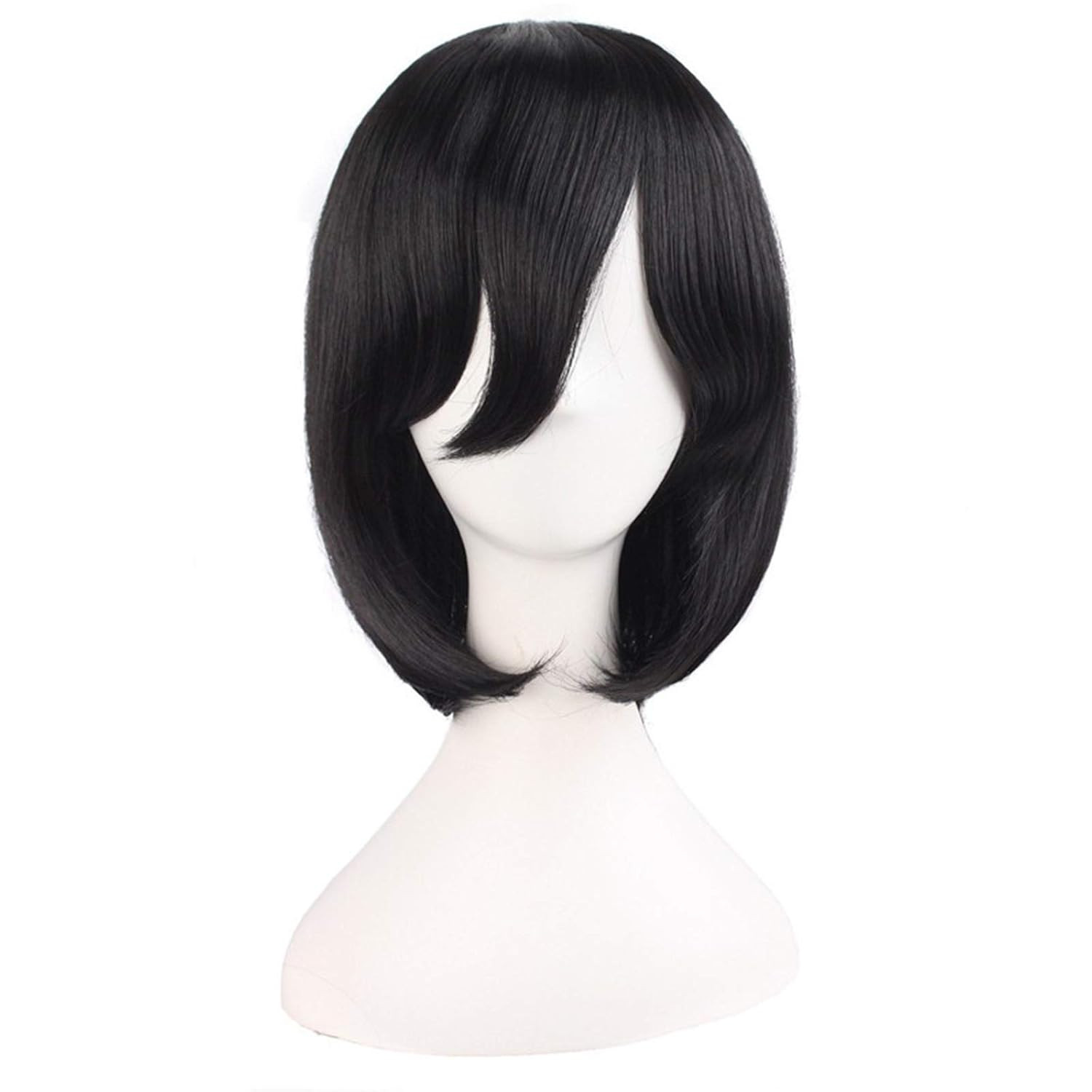 14″/35Cm Female Models Medium Length Straight Hair Cosplay Wigs（Black）