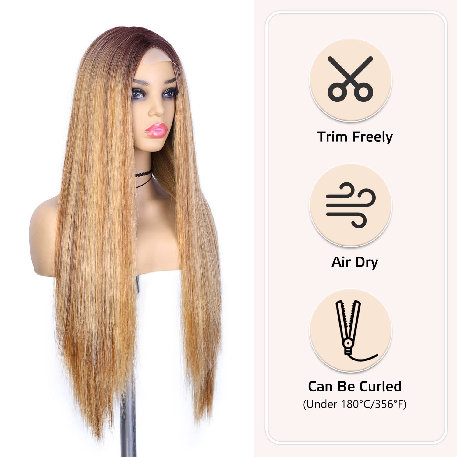 30-Inch Ombre Highlight Blonde Wigs for Black Women – Luxurious & Stylish