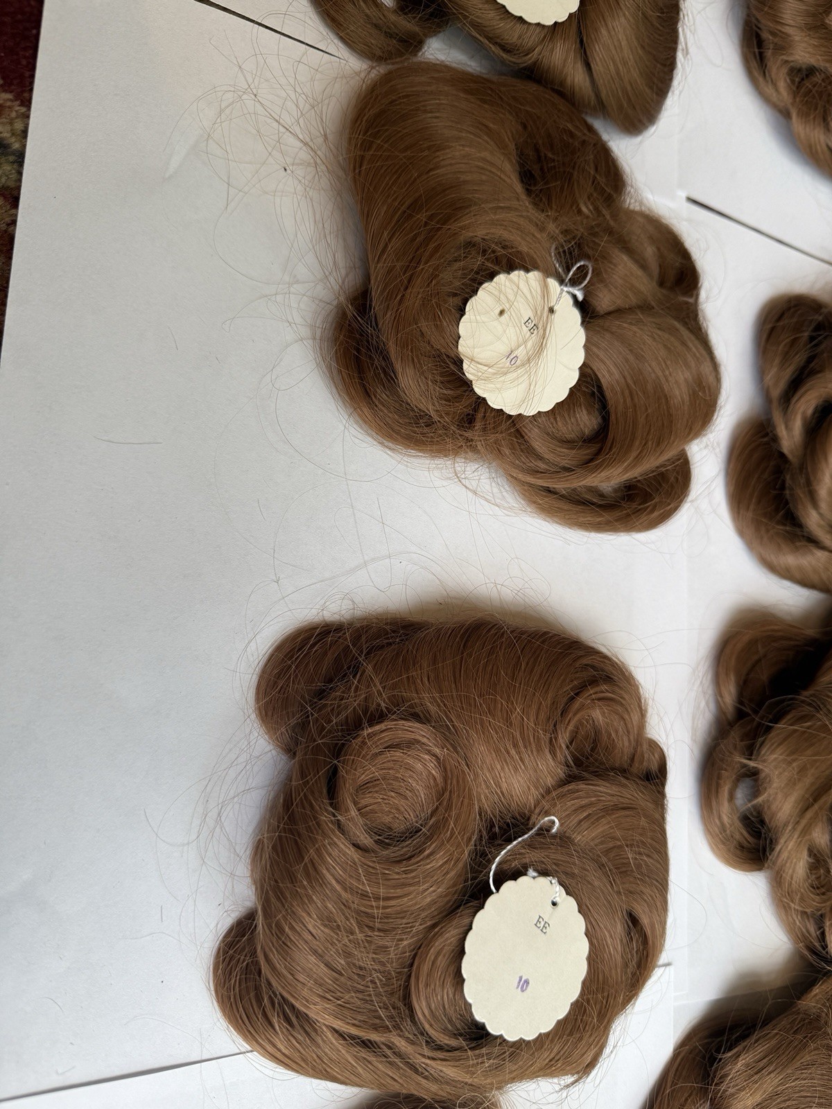 100% Human Hair Wiglet Light Brown 10 Messy Curly Swirls Clip Back Extension New