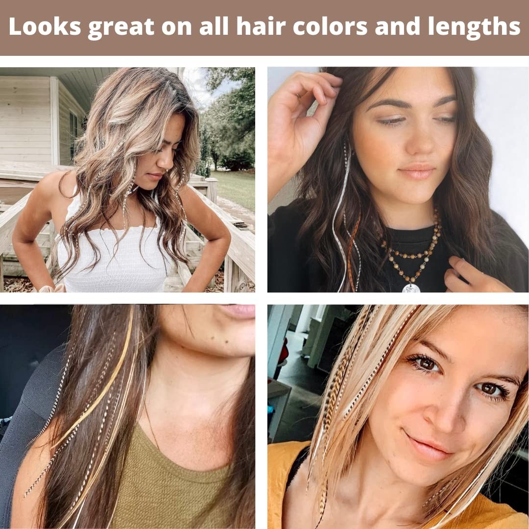Unique Black and White Hair Feathers Collection