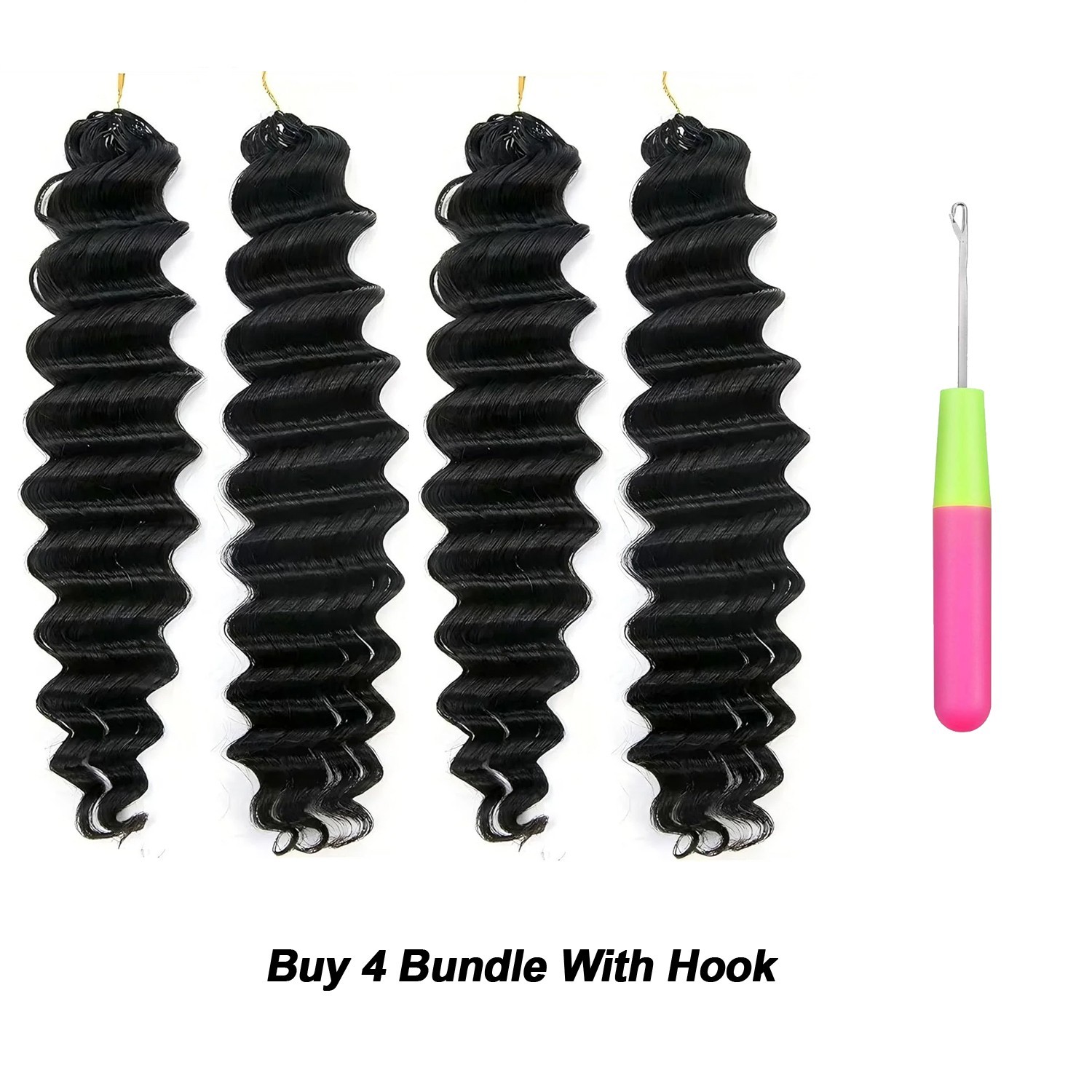 Human Crochet Hair Deep Wave hair extension Natural Color 50 grams Per Pack