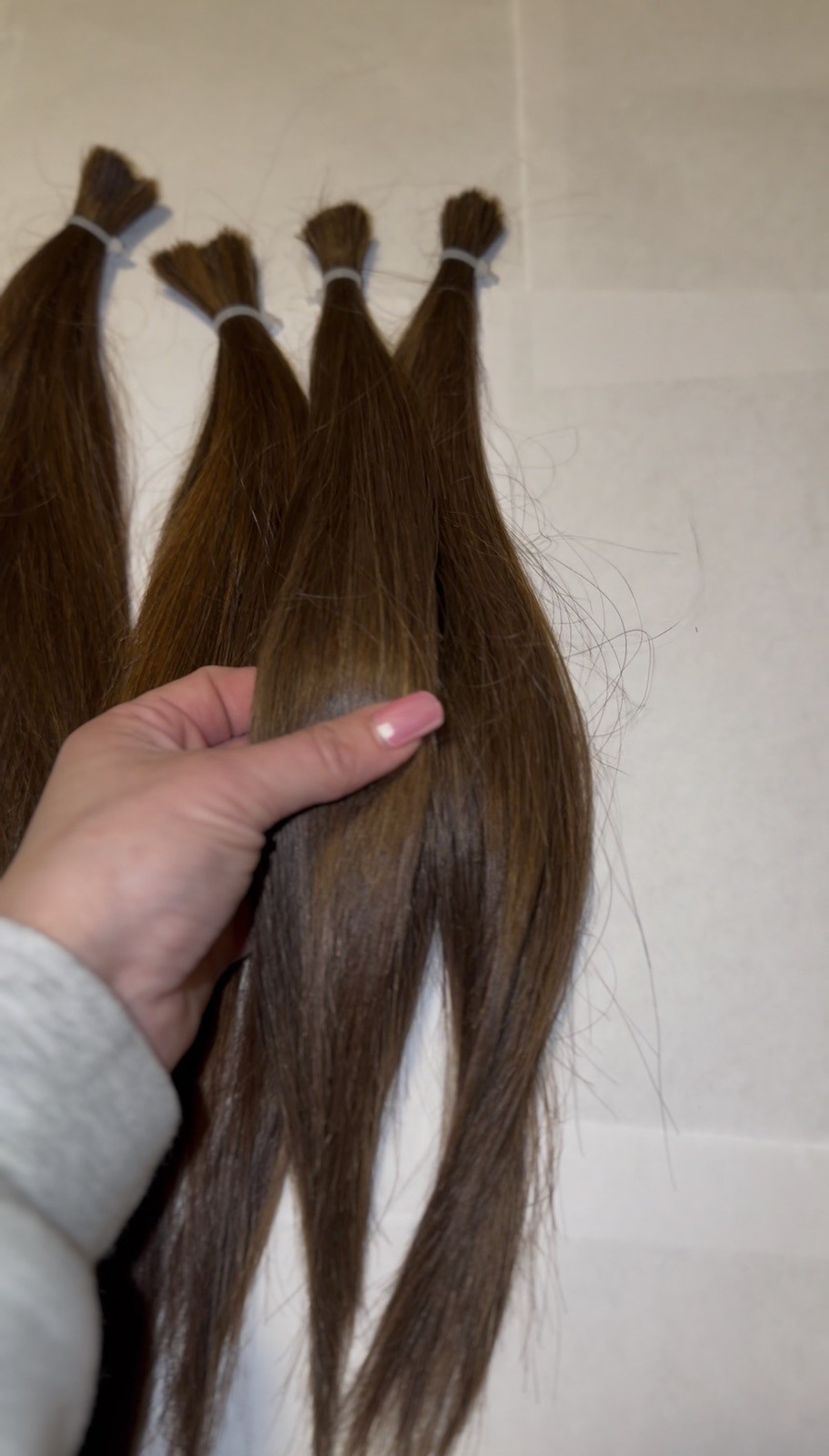 100% Slavic Human Hair Ponytail 137g 45cm Remy Natural Medium Brown Straight