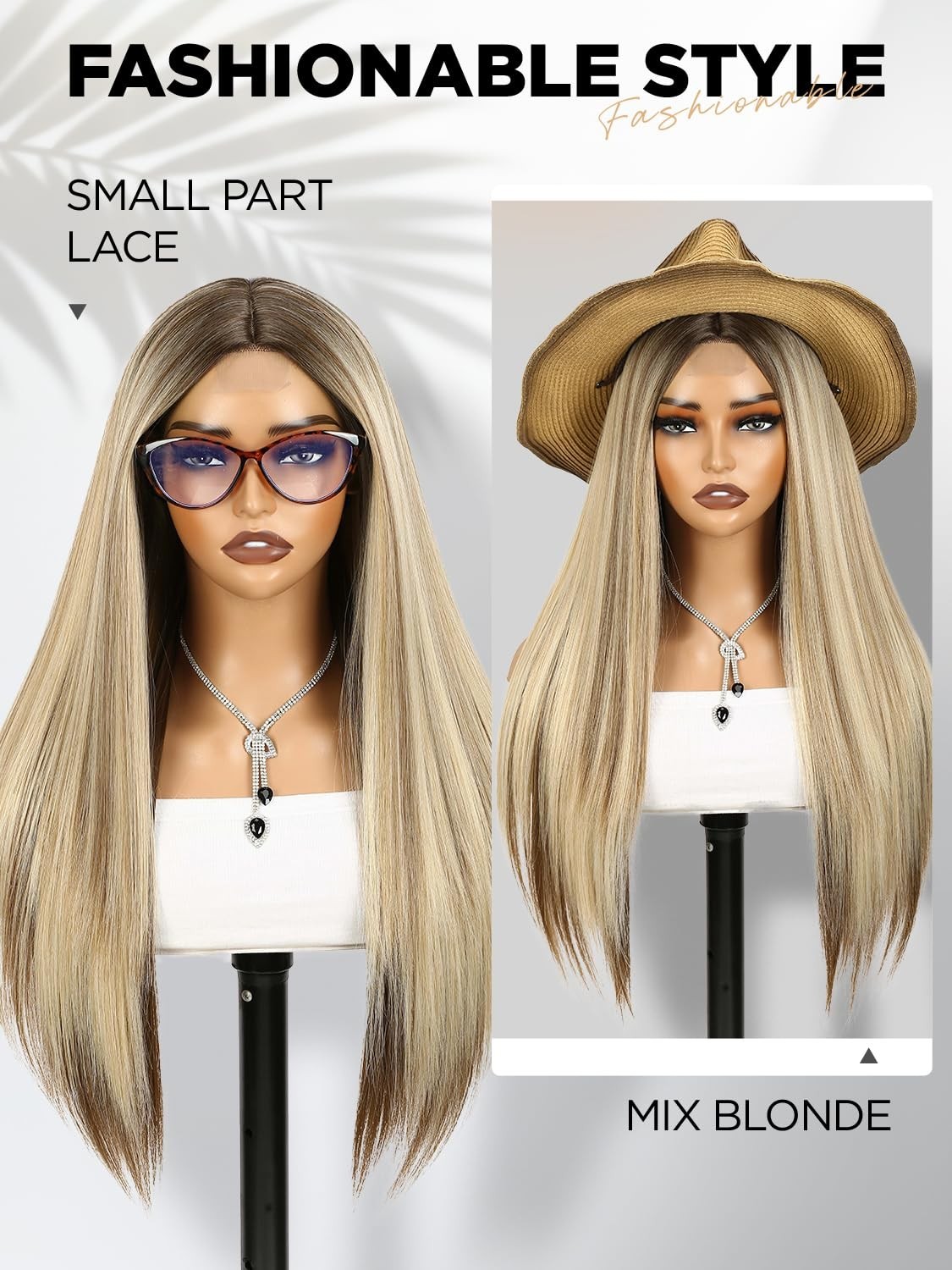 26″ Mix Blonde Straight Wig for Women Daily Festival 161E147134
