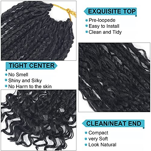 Goddess Box Braids Crochet Hair With Curly Ends 14 Inch 14 Inch (Pack of 8) 1B