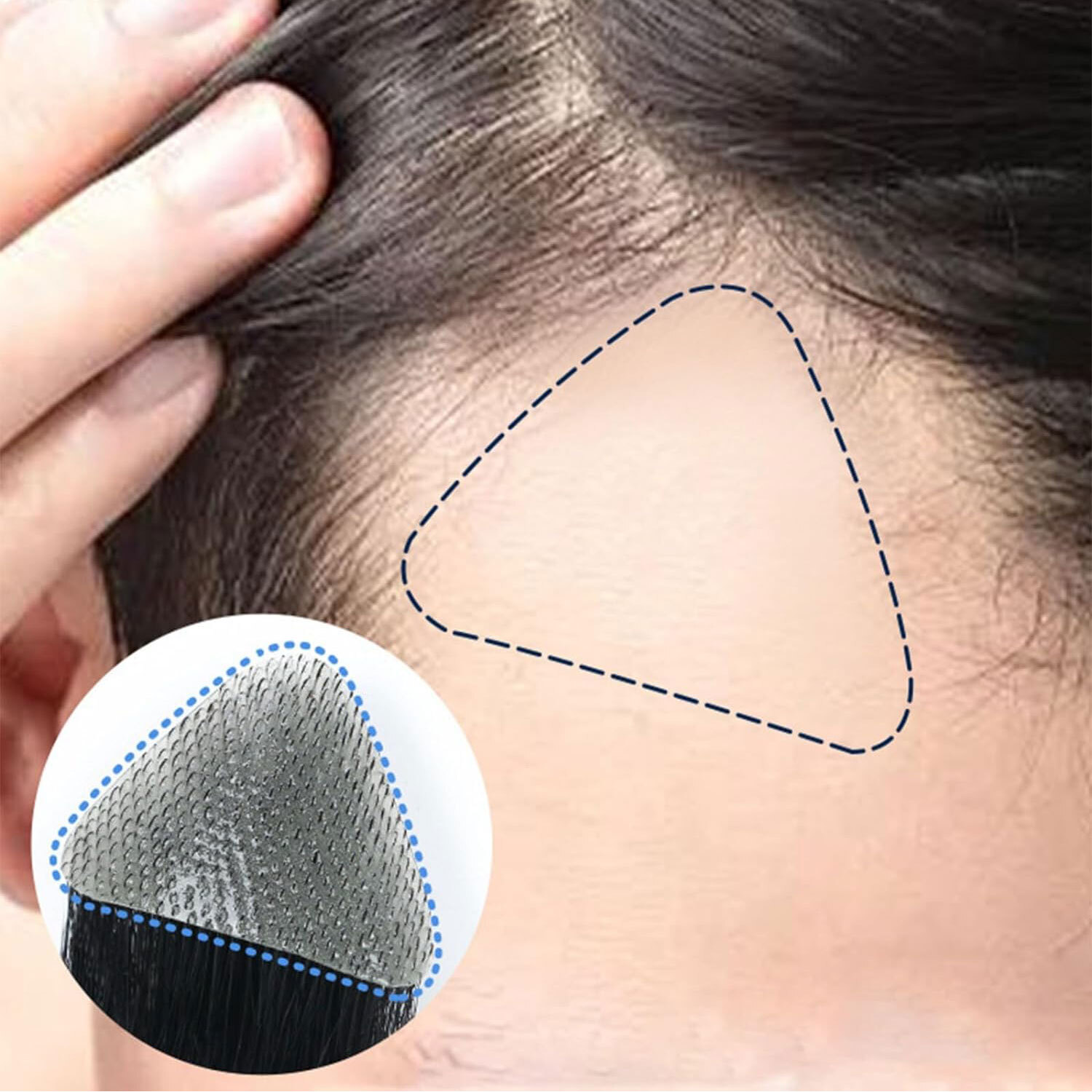 Front Hairline 100% Human Hair Patch PU Full Skin Base Cover-Up Topper Toupee US