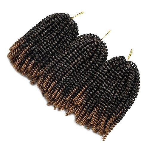 Spring Twist Crochet Hair Extension, 90strands, Fluffy Spring 8 Inch T1B 27