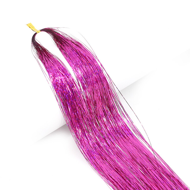 Sparkle Hair Tinsel Holographic Glitter Extensions Highlights False Hairstyling