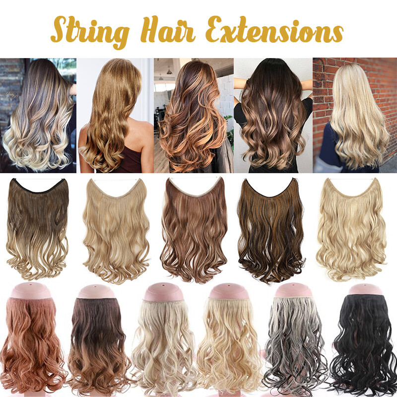 16″~24″ Thick Hidden Secret Wire In Hair Extensions Invisible Hairpiece As Human