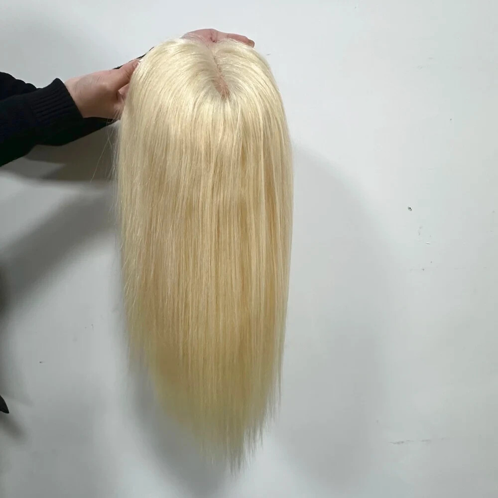 8″x8″ Light Blonde Swiss Lace Closure Topper Remy Human Hair Women Toupee #613