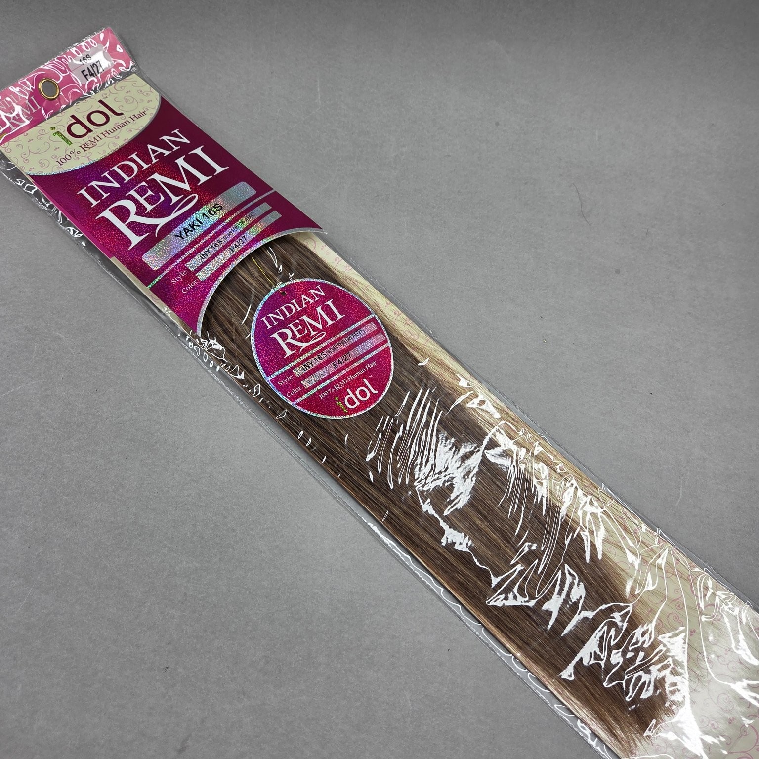 idol INDIAN REMI 100% Human Hair Extensions Yaki Weave F4/27 16S