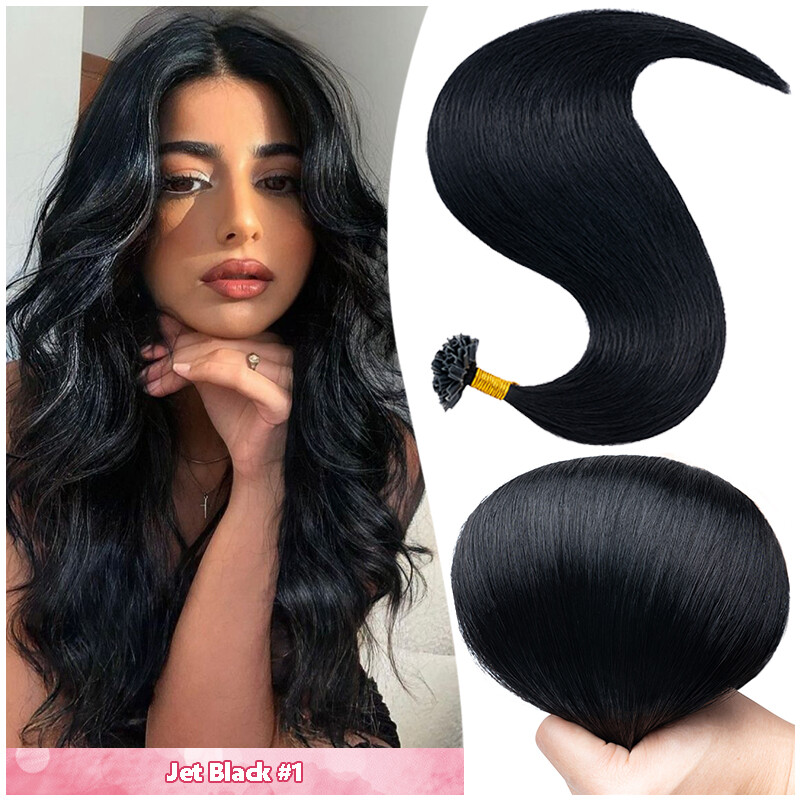 Nail U Tip 100% Real Remy Human Hair Extensions Pre Bonded Thick 1g/strand Hair