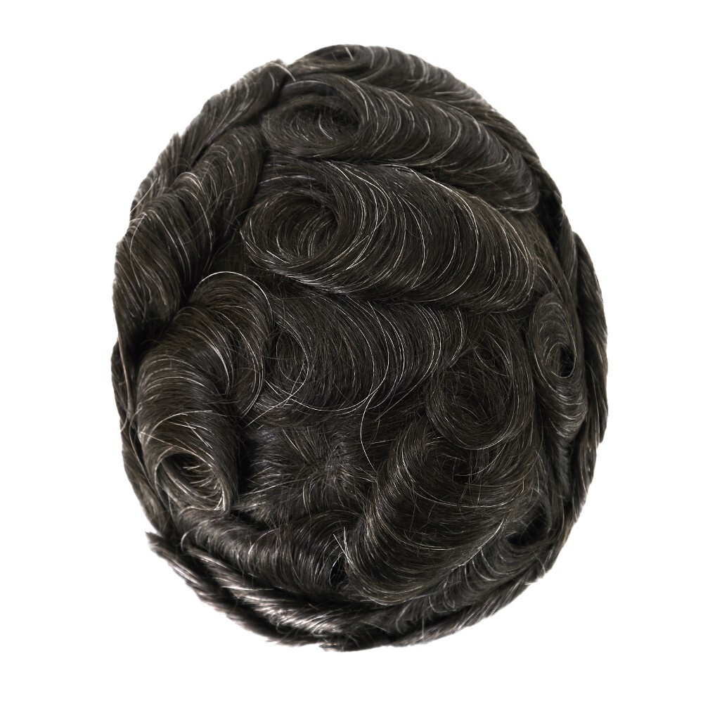 Mens Toupee Human Hair Replacement System Thin Skin BIO Hairpieces 8X10 #210