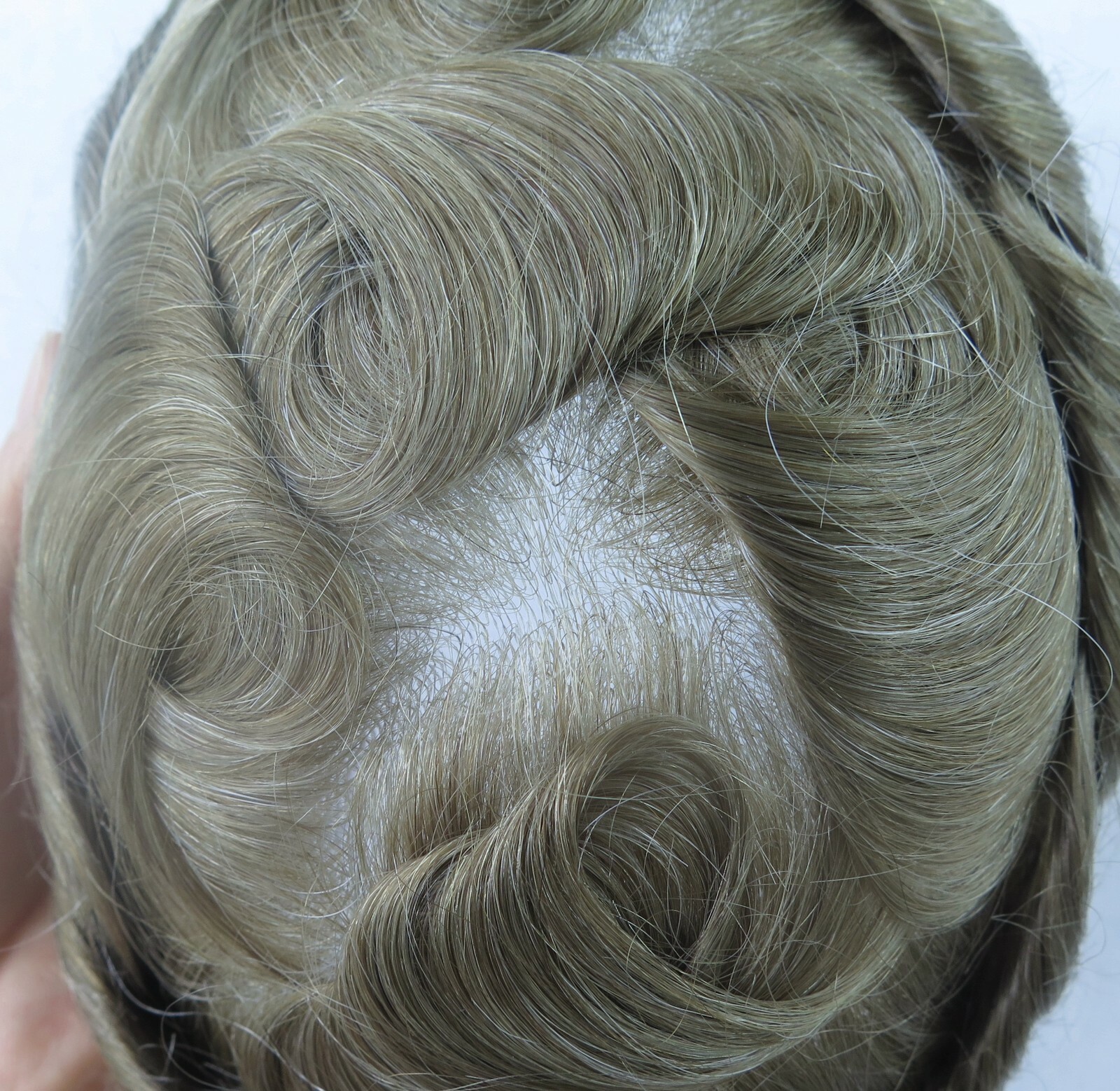 Natural Mens Toupee Hair Replacement System Super Thin Skin V Looped NG #2020