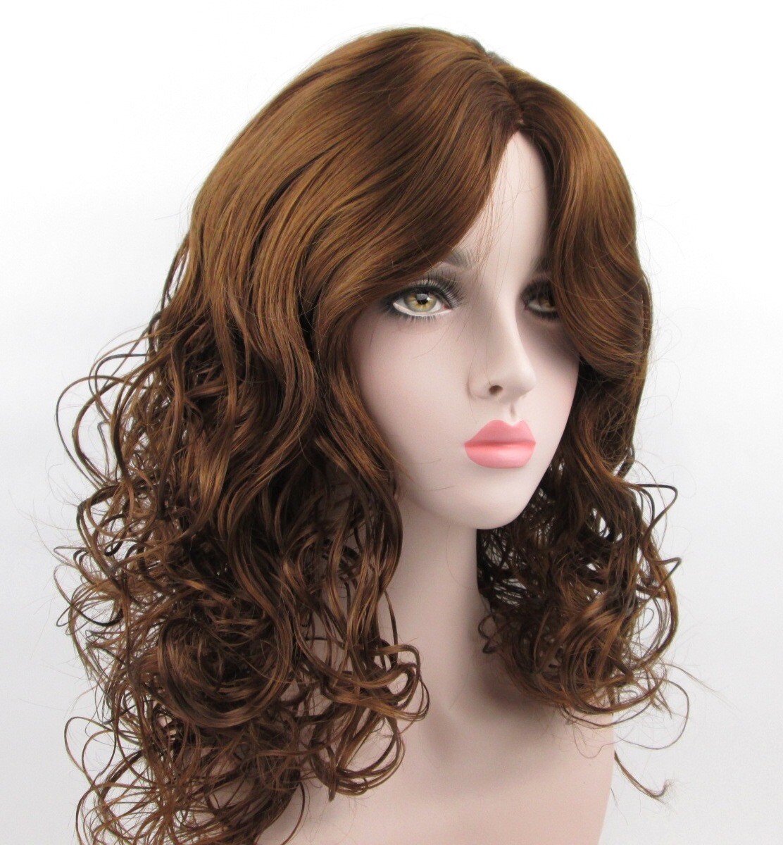 WOMEN LONG LAYERED BIG LOOSE BOUNCY CURLS CURLY HAIR WIG SKIN TOP NO BANGS GRACE