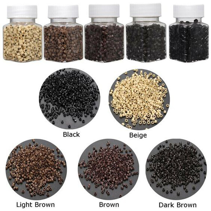 6MM Micro Ring Beads Silicone Bead Link/Lined for Feather I Tip Hair Extensions