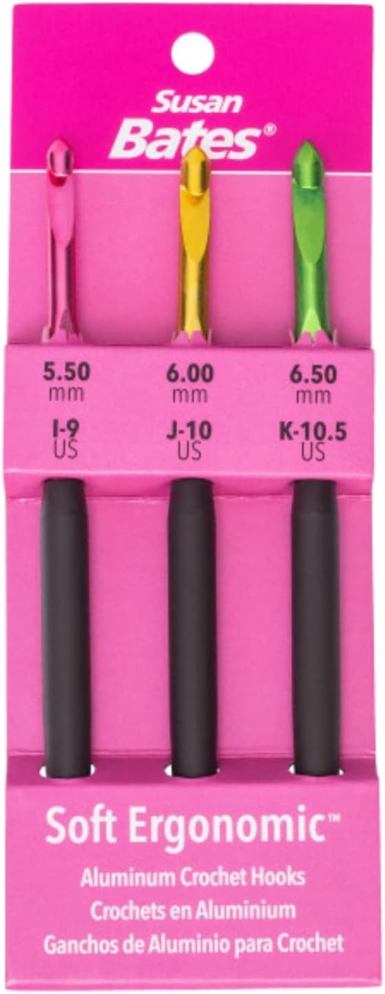 Susan Bates 5.5mm, 6mm, 6.5mm, Sizes I9/5.5mm, J10/6mm, and K10.5/6.5mm