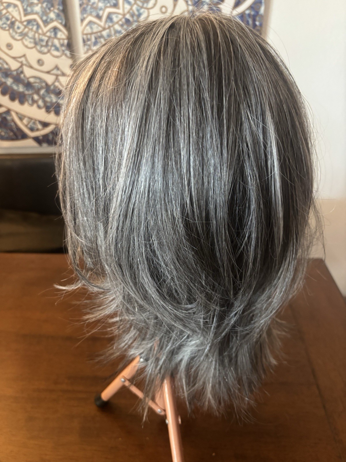 Luxury Chic Lifestyle Synthetic Wig Free Part Salt and Pepper Band Wig for Women