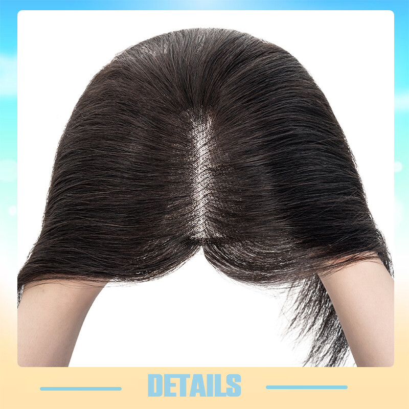 Full Lace Topper Clip in Real Remy Human Hair Toupee 8x10CM Hairpiece Free Part