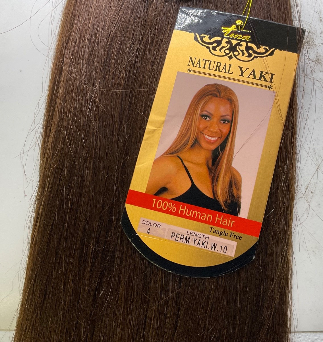 Tina Collection Natural Yaki 100% Human Hair Perm Yaki 10″ Color 4