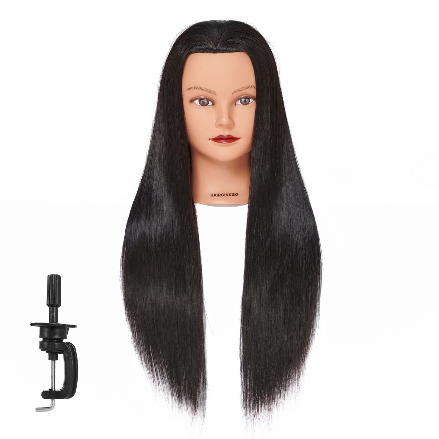Mannequin Head Hair 26″-28″ Synthetic Fiber Hair Styling Training Manikin