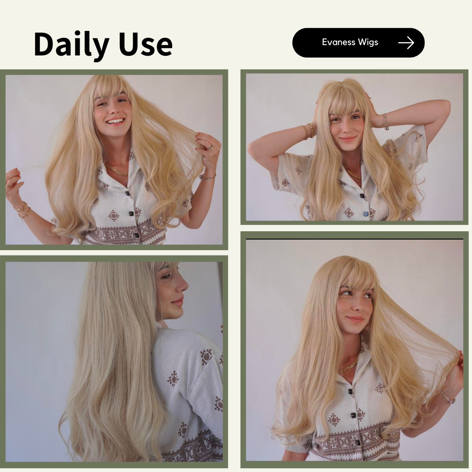 Ash Blonde Wig, Platinum Blonde Wig, Barbie Blonde Cosplay Wig, Drag Queen Wig