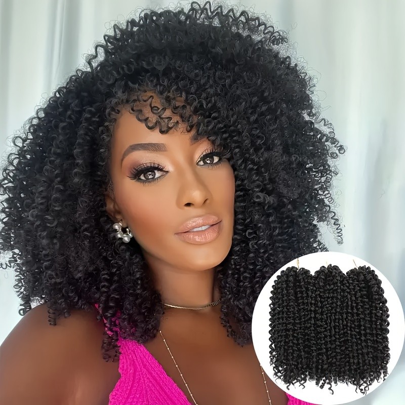 3Pack 10″ Afro Kinky Twist Hair Crochet Braids,Synthetic Crochet Hair Extention