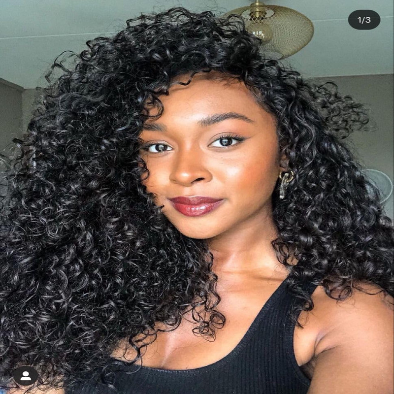 Larhali Kinky Curly Half Wig Human Hair 180 Density Wear And Go Glueless Wigs