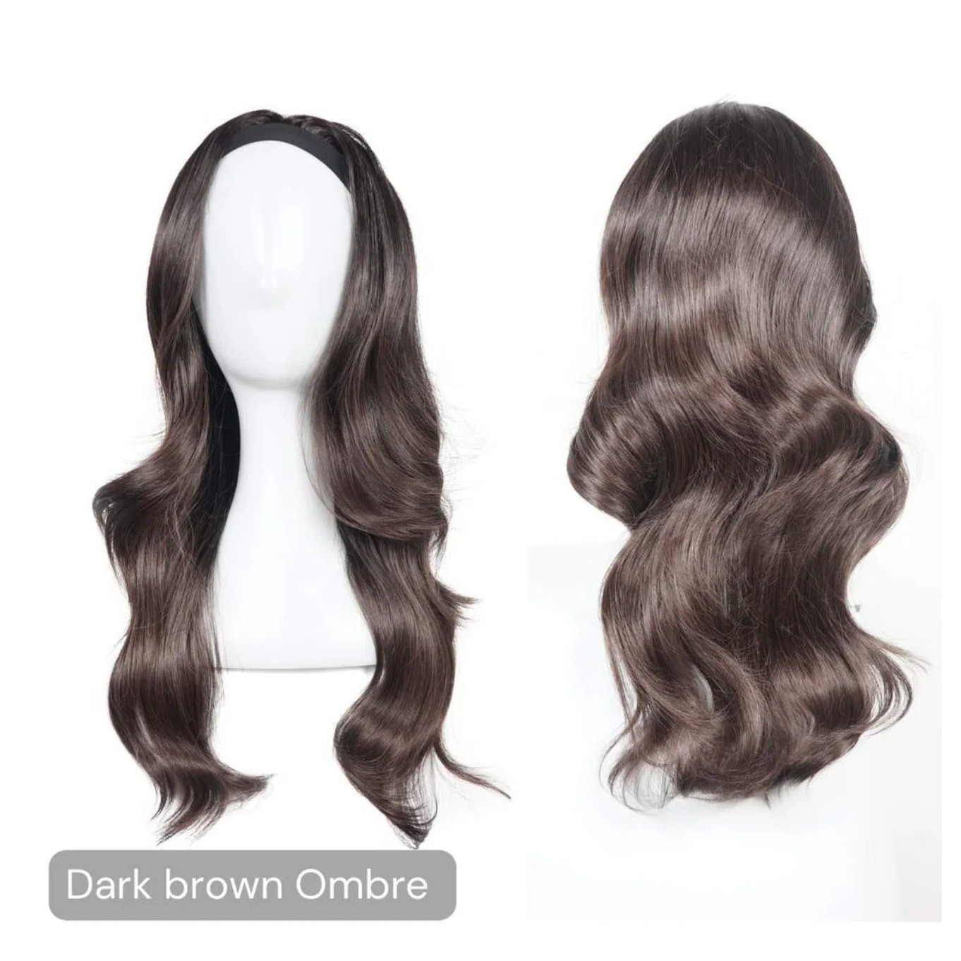 EASILOCKS The Headband Wig Perfect Curl DARK BROWN OMBRE
