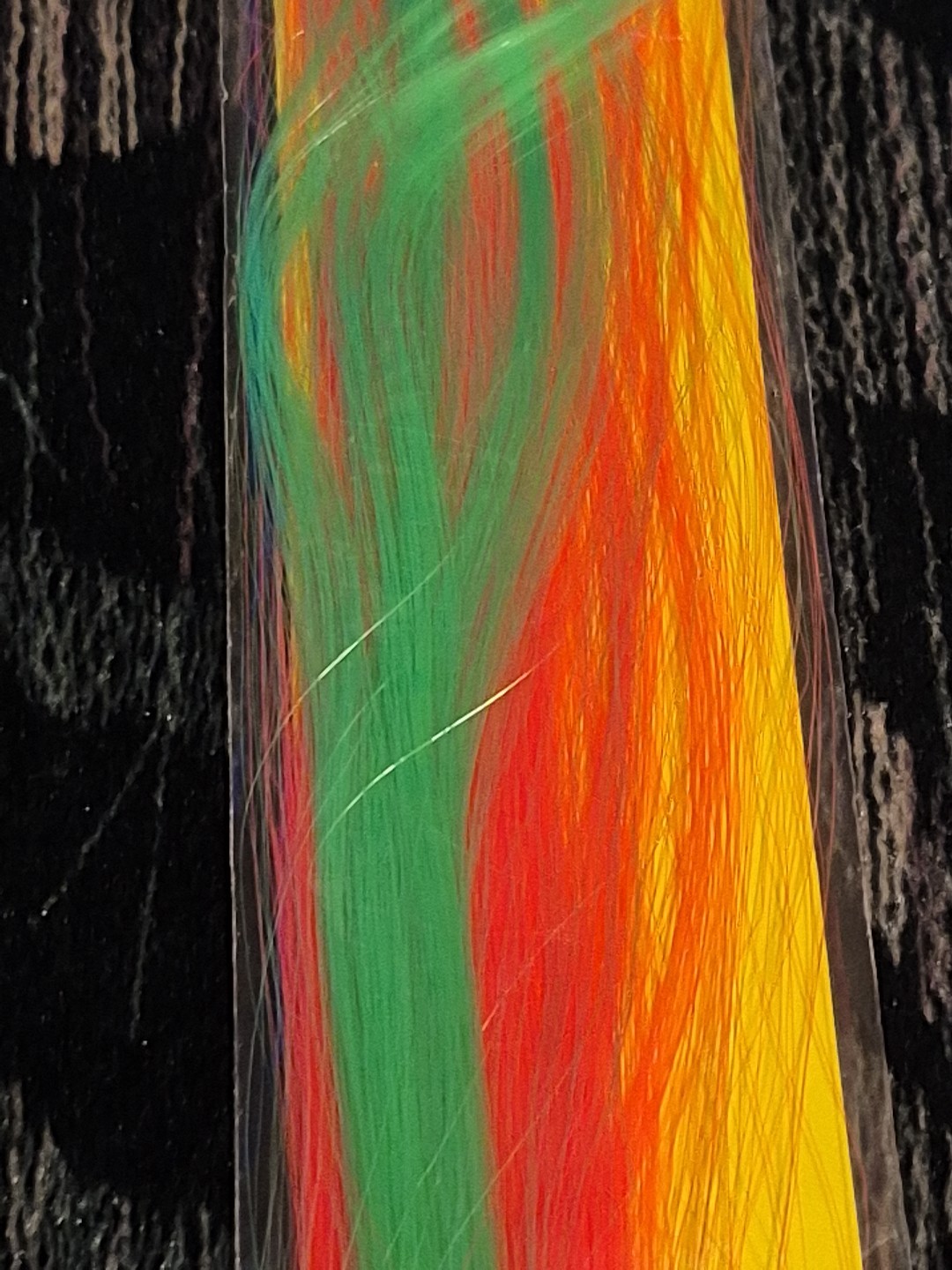 Amscan Hair Extension 15 Inches Black Light Reactive Colors Cosplay Pink Green