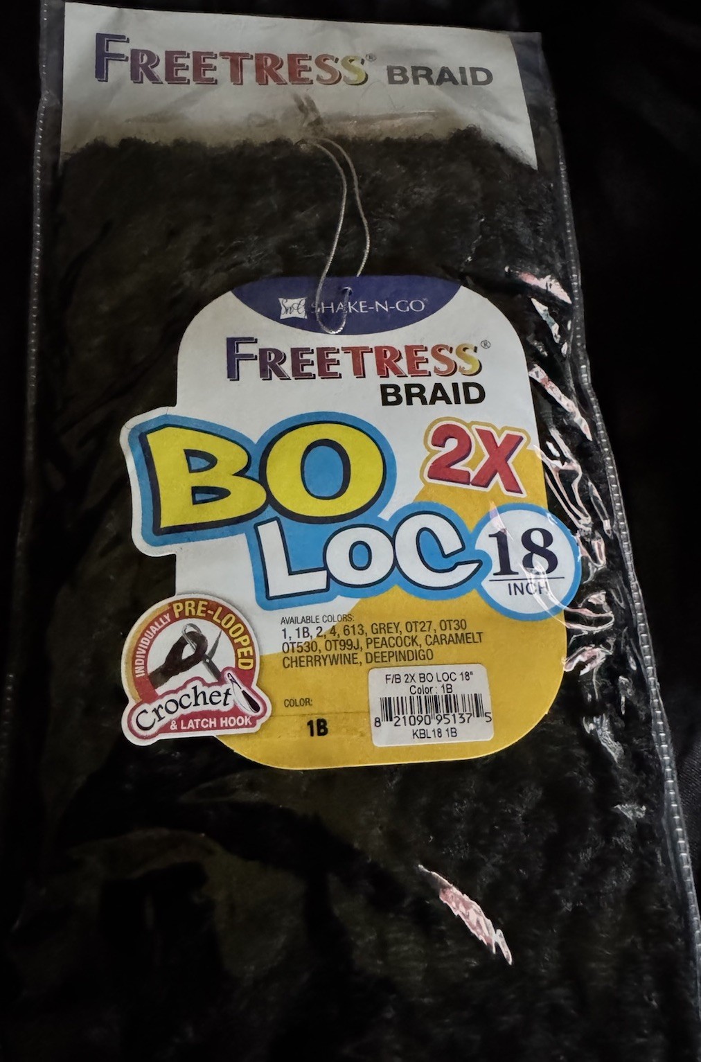 Freetress Bo Loc Pre-Looped Crochet Dreadlocks Synthetic 18″ Hair 1B