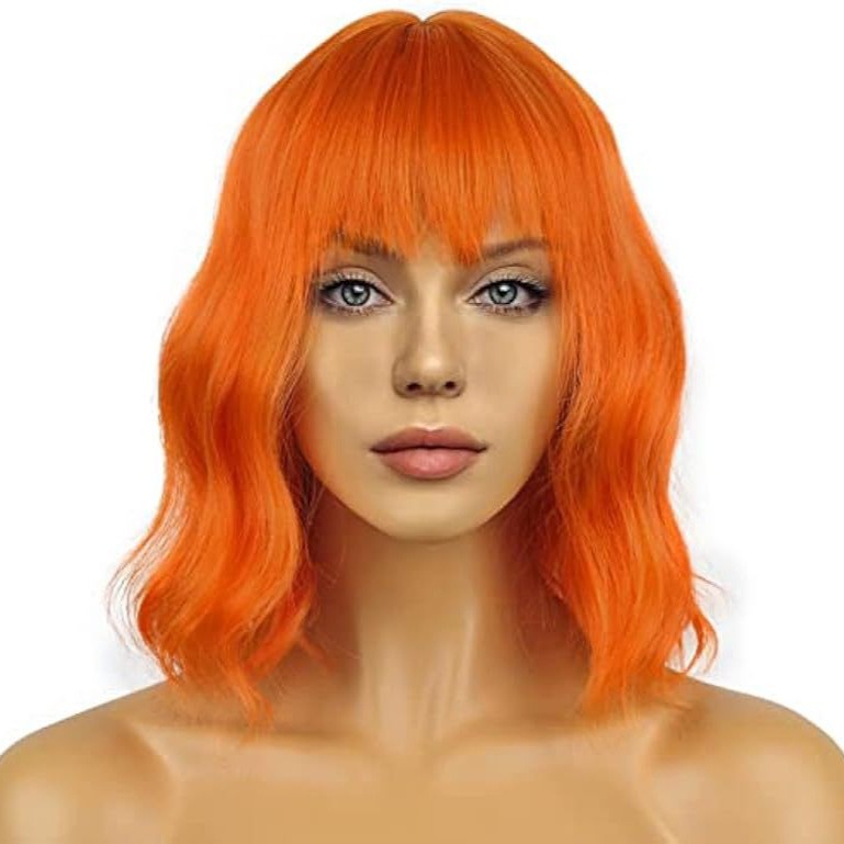 Women Water Wave Curly Cosplay Wig Heat Resistant Synthetic Full Head Wig for