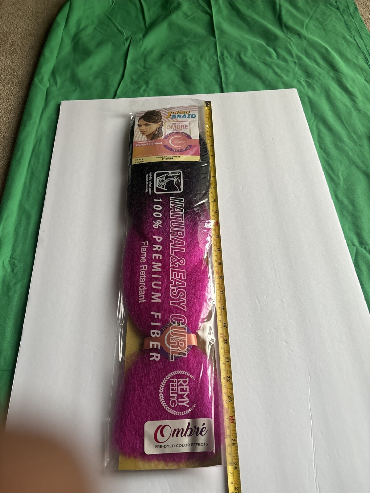 jumbo braid premium soft hair. Remy Feeling Plum Colored Ombré TT1B/plum