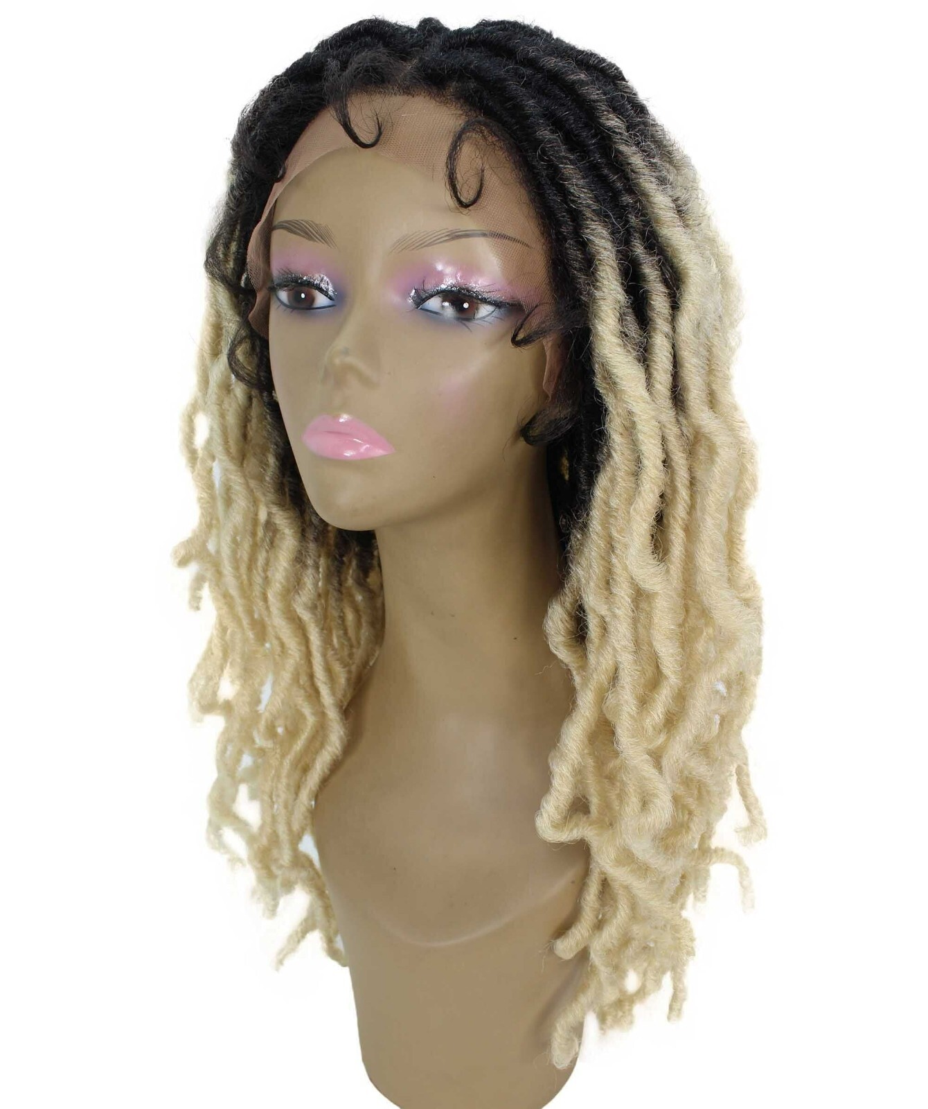 LUXLUXE Dara Curly Dara 22 in Long Dara 4X4 Hand Tied Lace Braid Braided Wig,
