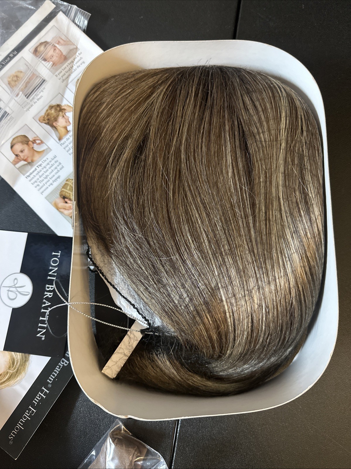 Toni Brattin Supreme Bob Mid-Length Cut Wig-Brown Blonde-NWT-A613849