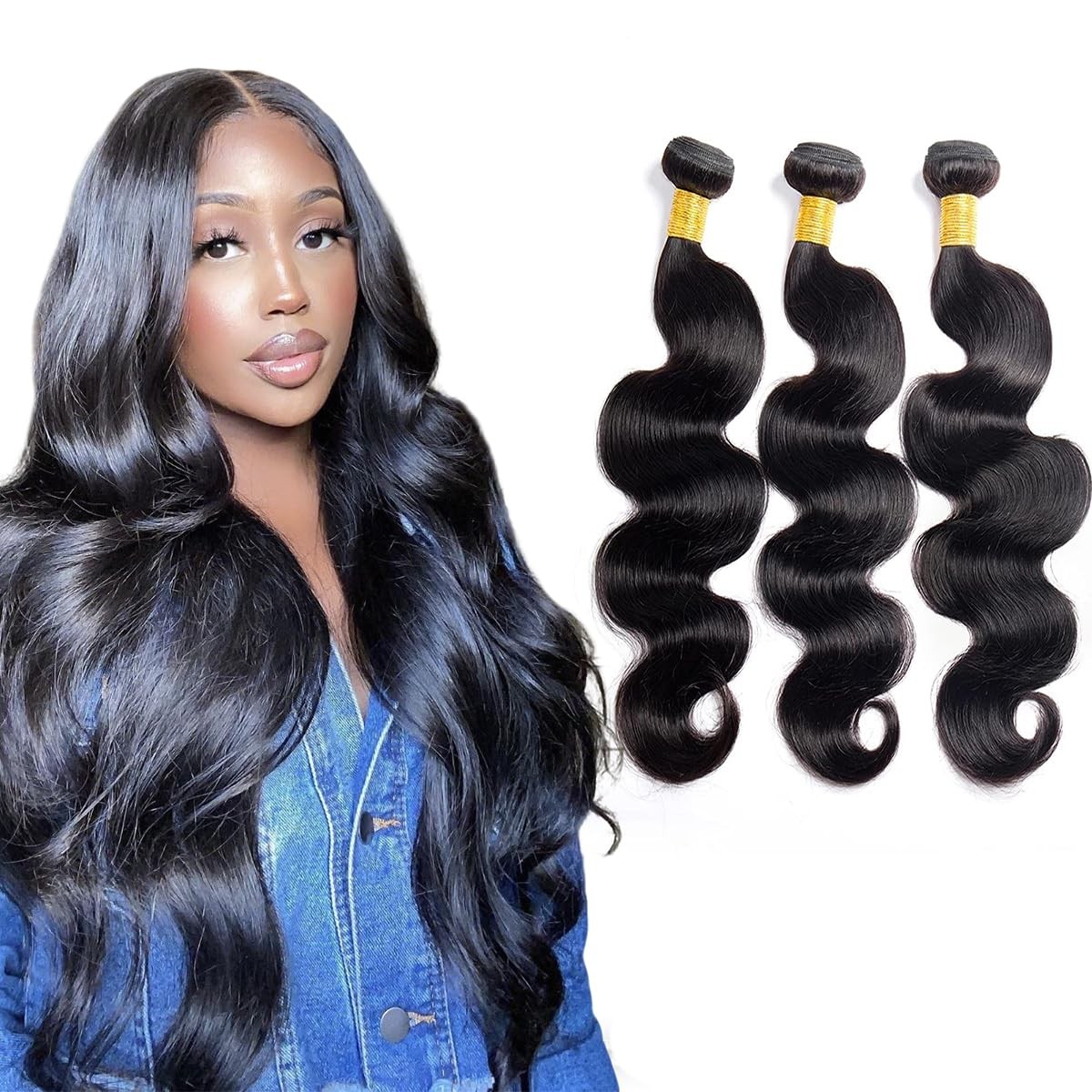 Aikebi Bundles Human Hair 28 28 28 Inch Body Wave P4/27 Human Hair Bundles 11A