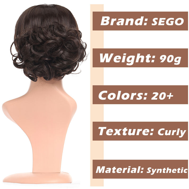 Bridal Curly Messy Bun Hair Piece Scrunchie Comb Clip Hair Updo Extensions 90g