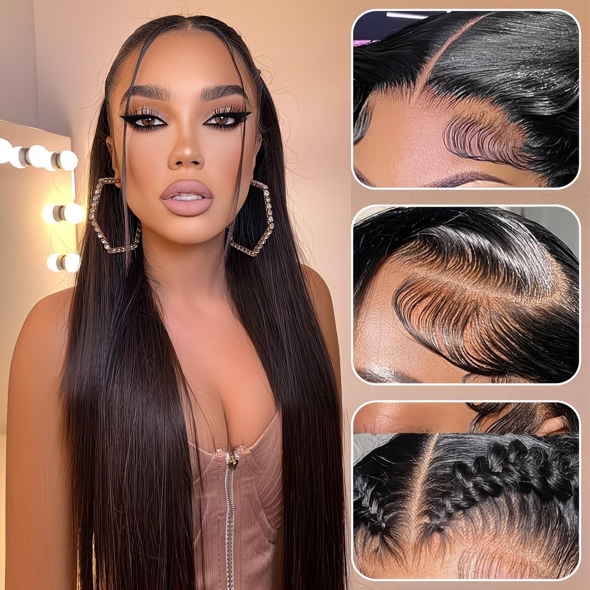 Sifulan Straight Lace Front Wigs Human Hair 13X4 Hd Transparent Lace Front Wig
