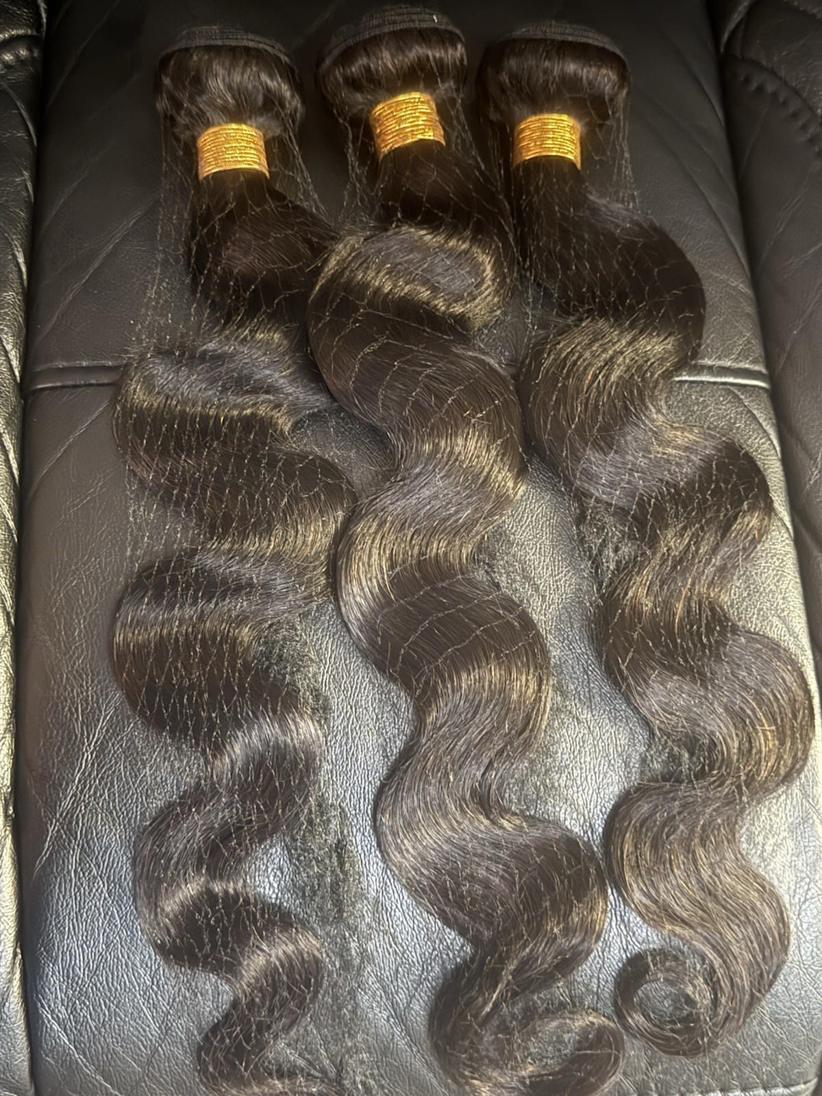Human Hair Weft Extensions Body Wave Wavy Black 22 24 26 in 3 Bundles