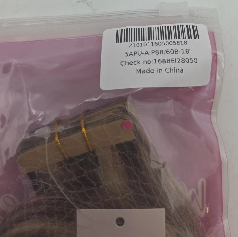 WENNALIFE Tape in Hair Extensions Human Hair, 20Pcs 18 Inch 60B
