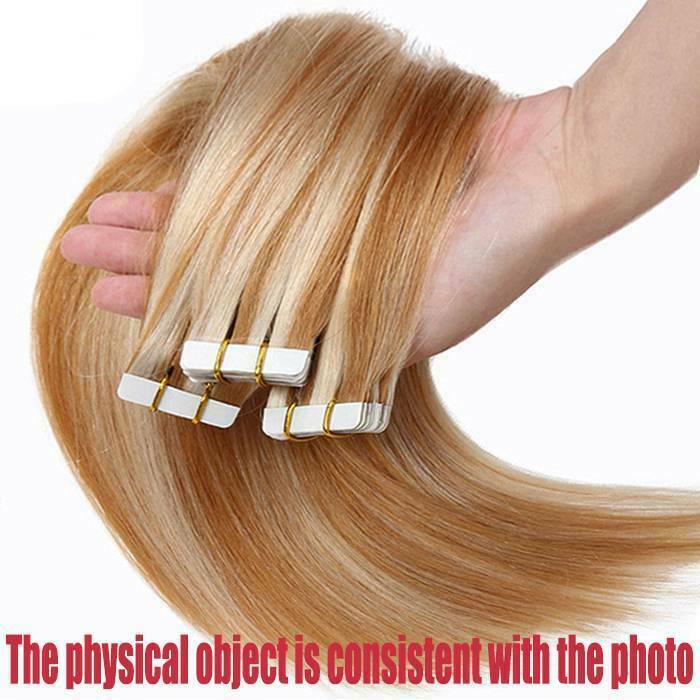 Adhesive Tape in Hair Extensions Invisible Skin Wefts Human Hair Balayage Blonde